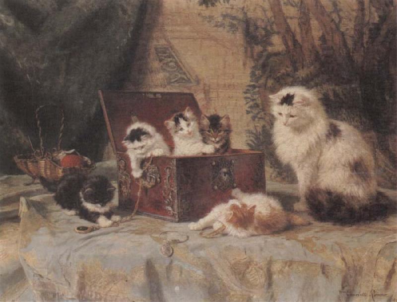 Henriette Ronner At Play China oil painting art